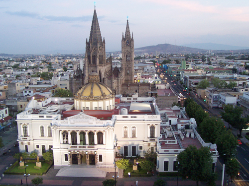 Vista aerea del paraninfo de la Universidad de Guadalajara